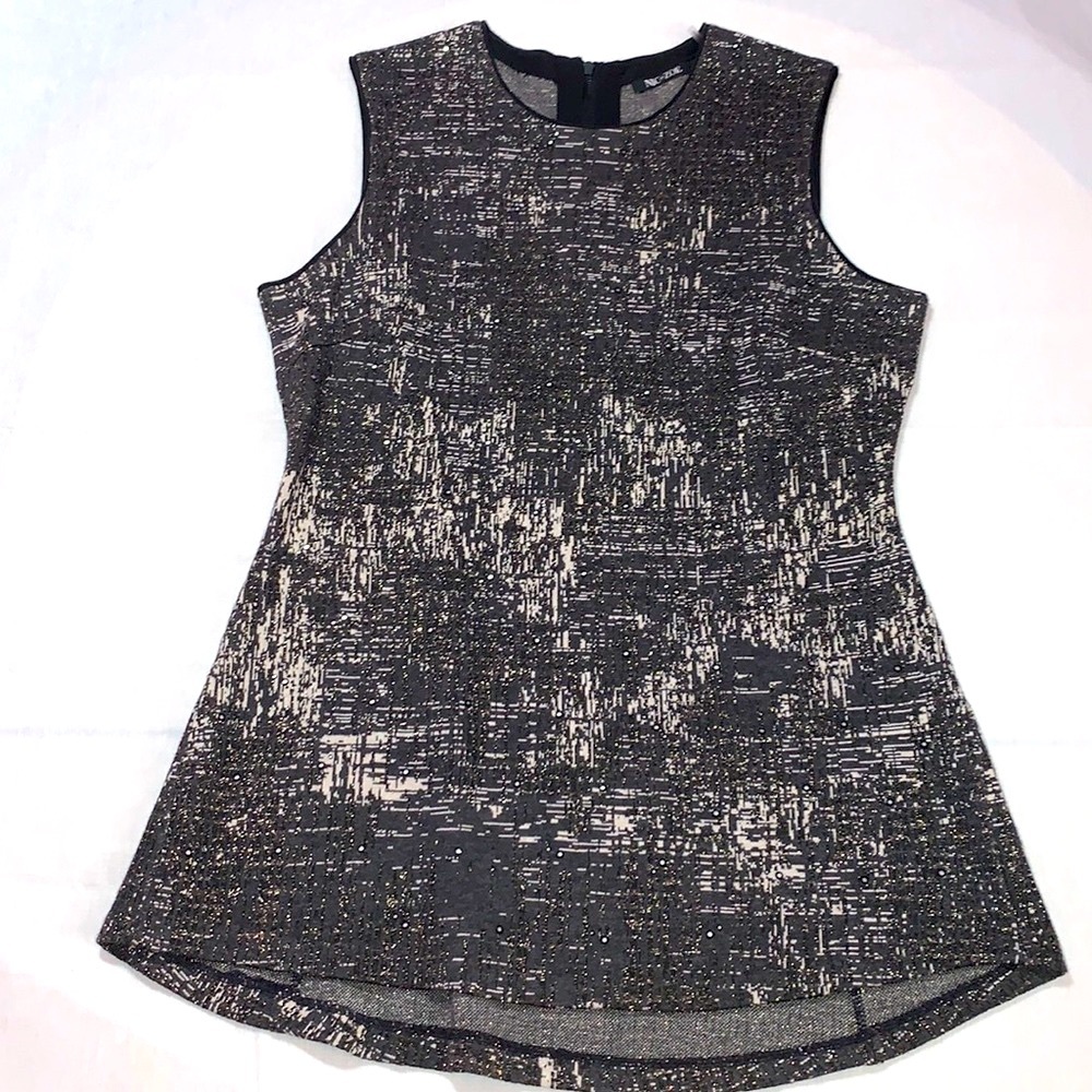 Nic+Zoe peplum top knit sweater shiny studs party tunic zip formal shiny